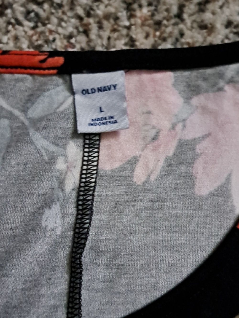 Old Navy Black Floral Tank Dress with Pink & Coral Blooms - Picture 5 of 5